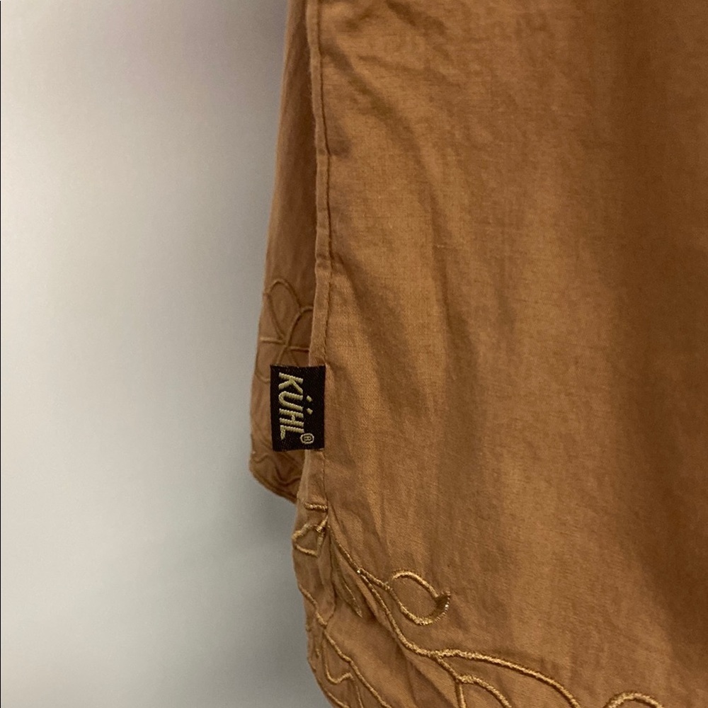 KUHL Embroidered Brown Sleeveless Top 100% Cotton - Picture 5 of 9